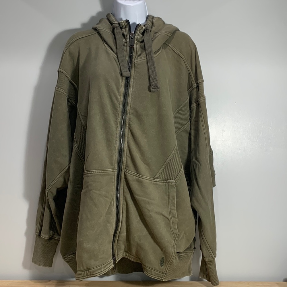 Free People FP Movement Doleman sleeve hoodie green oversized S